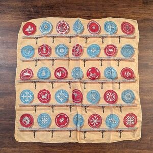 Vintage Red and Blue Patterned Scarf